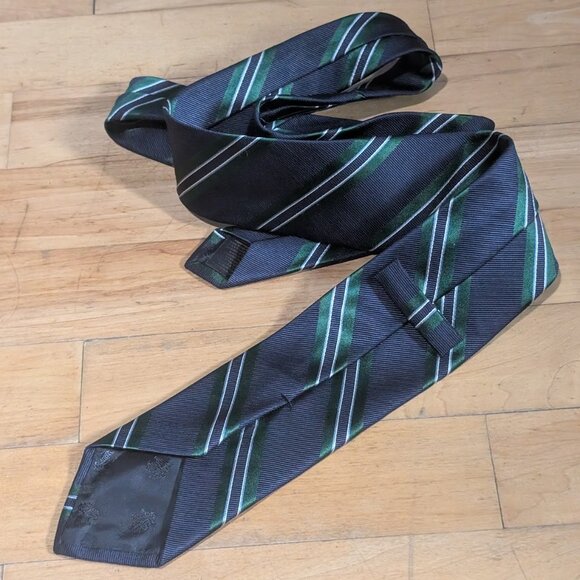 Brooks Brothers Rep Tie In Navy-Green Stripe - Picture 2 of 6